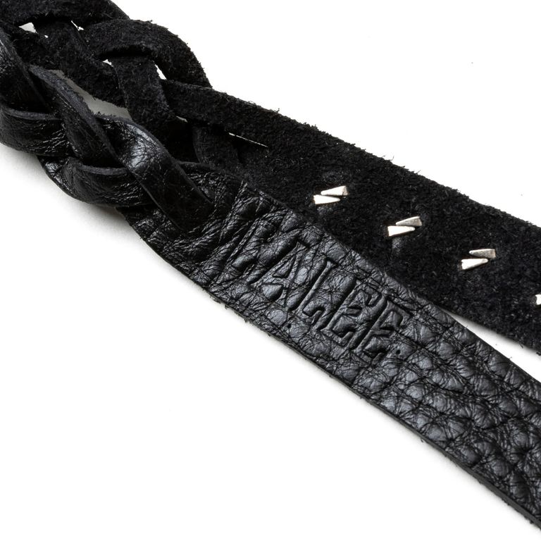 CALEE - STUDS & KNITTING LEATHER LONG KEY RING <TYPE A> (BLACK) / スタッズレザー 編み込みレザー ロングタイプ キーリング キーホルダー | chord online store CALEE - STUDS & KNITTING LEATHER LONG KEY RING <TYPE A> (BLACK) / スタッズレザー 編み込みレザー ロングタイプ キーリング キーホルダー | chord online store