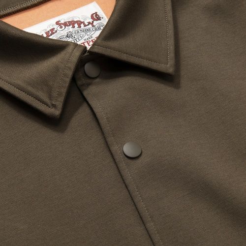 COTTON POLYESTER HIGH GAUGE BONDING COACH JACKET (OLIVE)