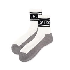 JACQUARD PILE LINE SOCKS (WHITE) / ラインソックス