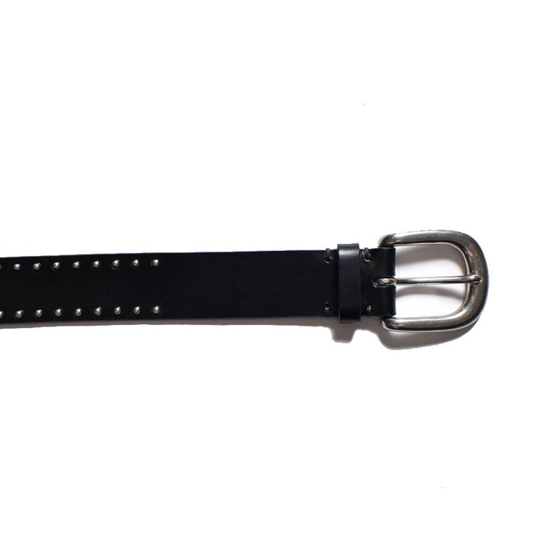 MINEDENIM - Double Studs Leather Belt (BLACK) / スタッズ MINEDENIM - Double Studs Leather Belt (BLACK) / スタッズ