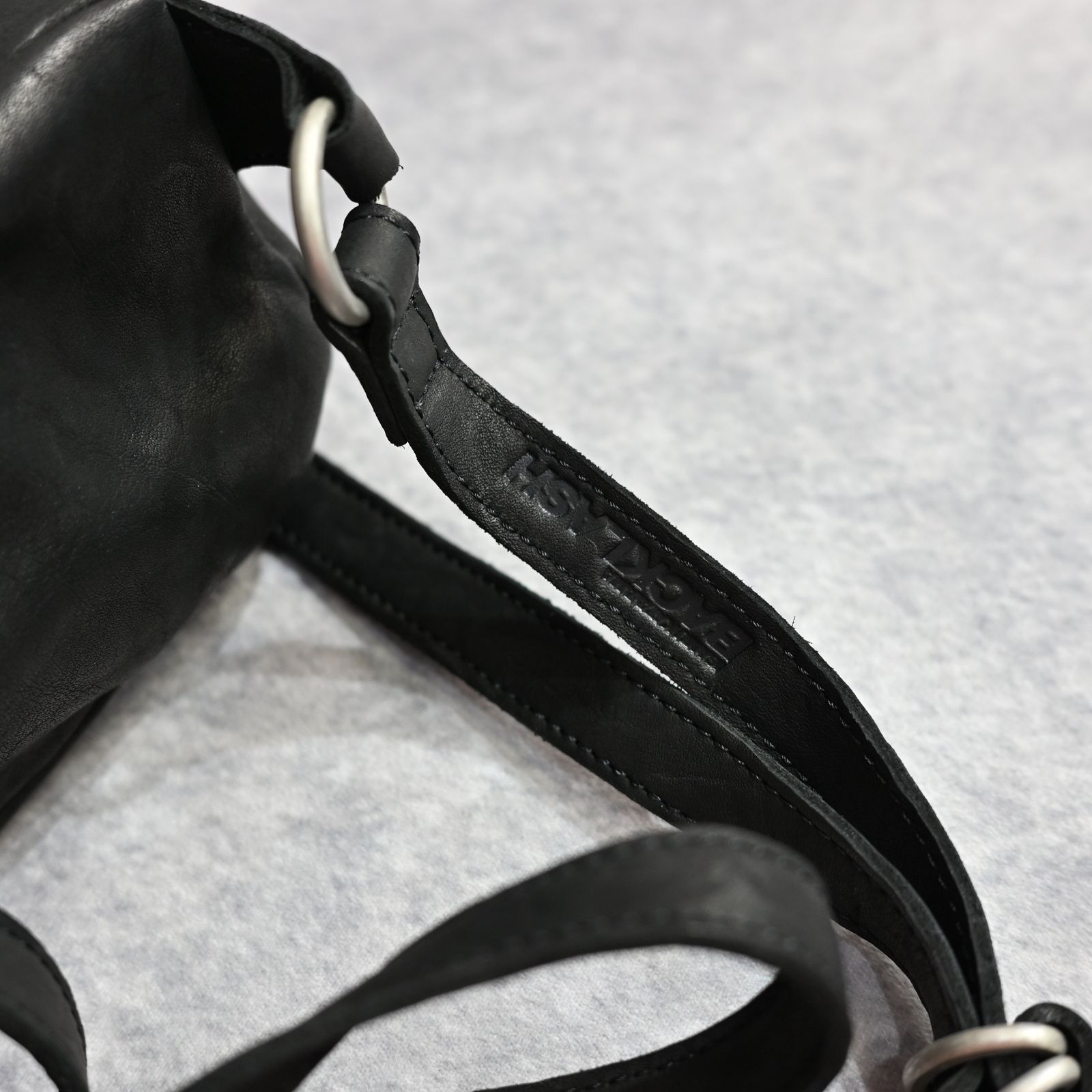 ジャパンダブルショルダー フルタンニン製品染め ショルダーバッグ / （BLACK） 92-19