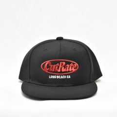 CUTRATE LOGO EMBROIDERY CAP  (BLACK/RED)