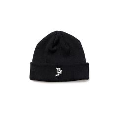 CAL Logo embroidery cotton knit cap (Black) / ロゴ刺繍 コットンニットキャップ