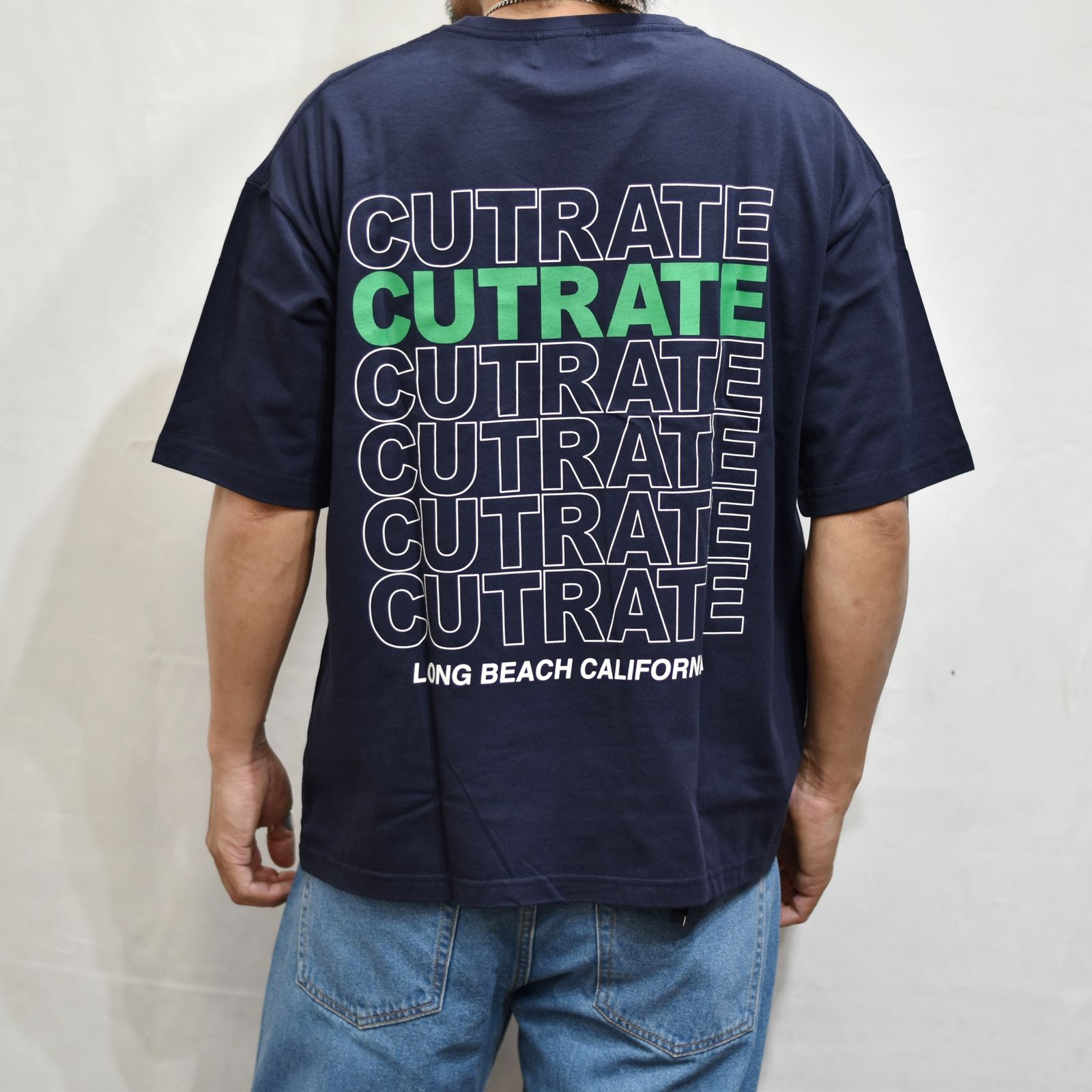 CUTRATE ADDICITON LOGO DROPSHOULDER S/S -T-SHIRT (NAVY)