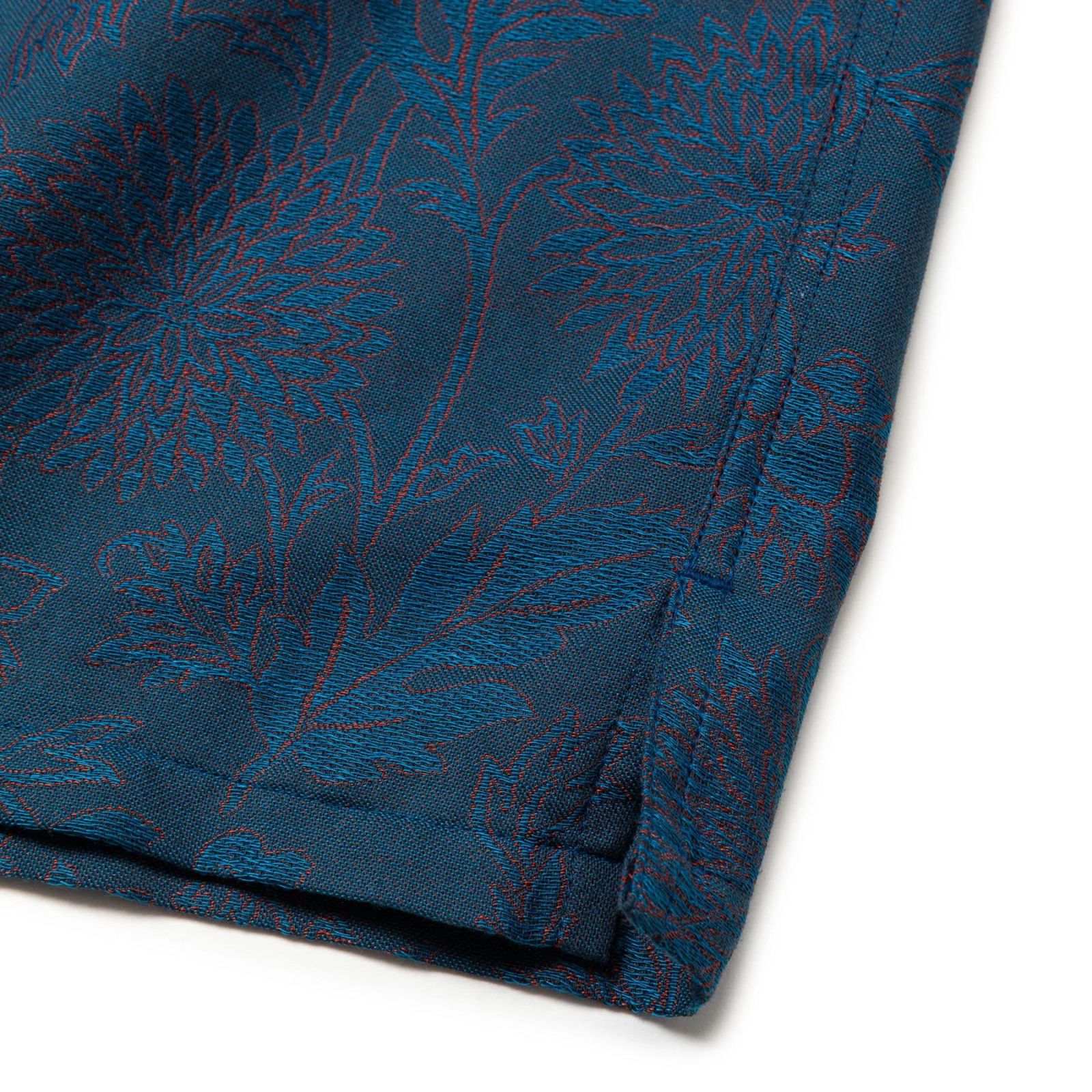 FLOWER JACQUARD SH (NAVY BLUE) / フラワー柄 ジャガード 半袖シャツ