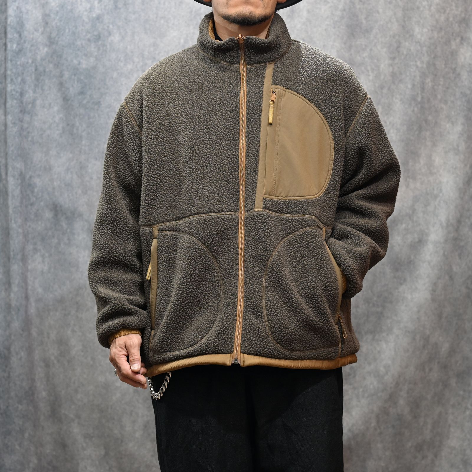 FLEECE LINER NYLON ZIP UP JACKET （BROWN）｜フリース リバーシブルジャケット （ブラウン） PC-022-3623-20