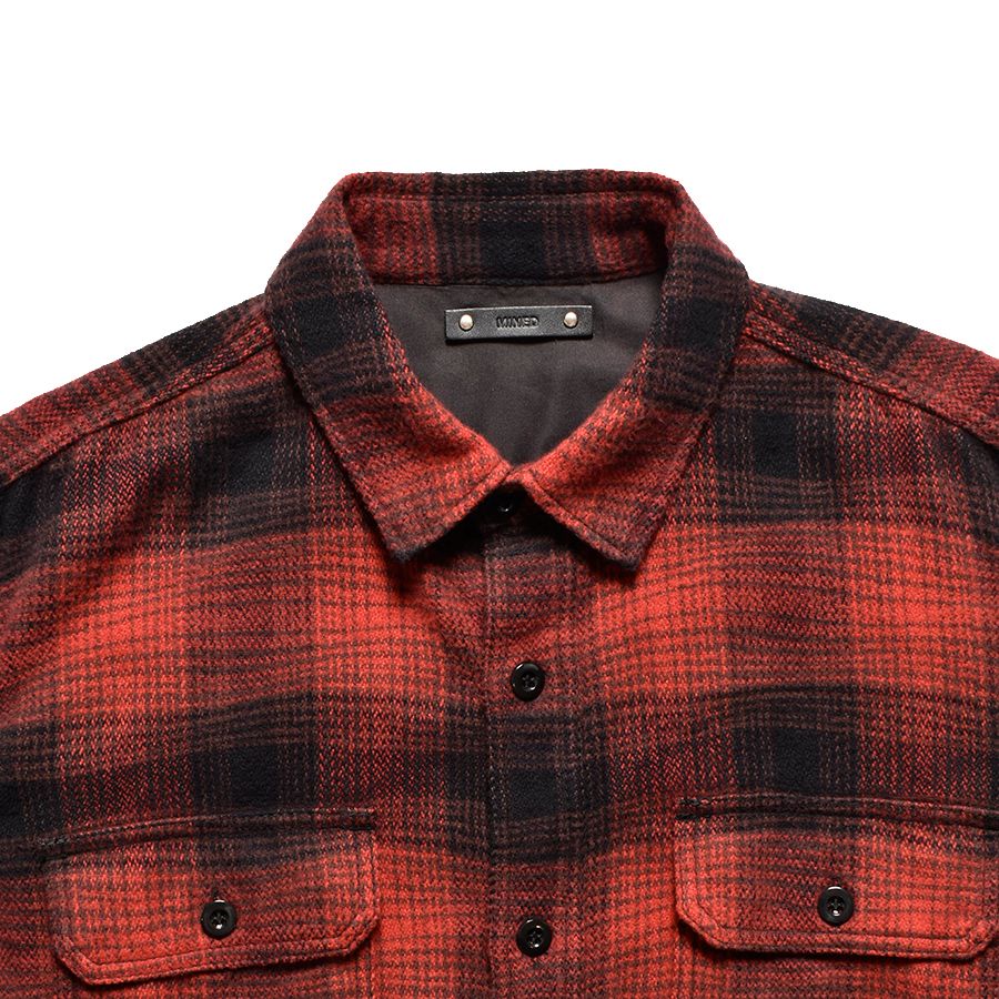 MINEDENIM - Distortion Ombre Check Flannel Over SH （RPT） / オンブレーチェック シャツ （ レッド） 2410-5001 | chord online store