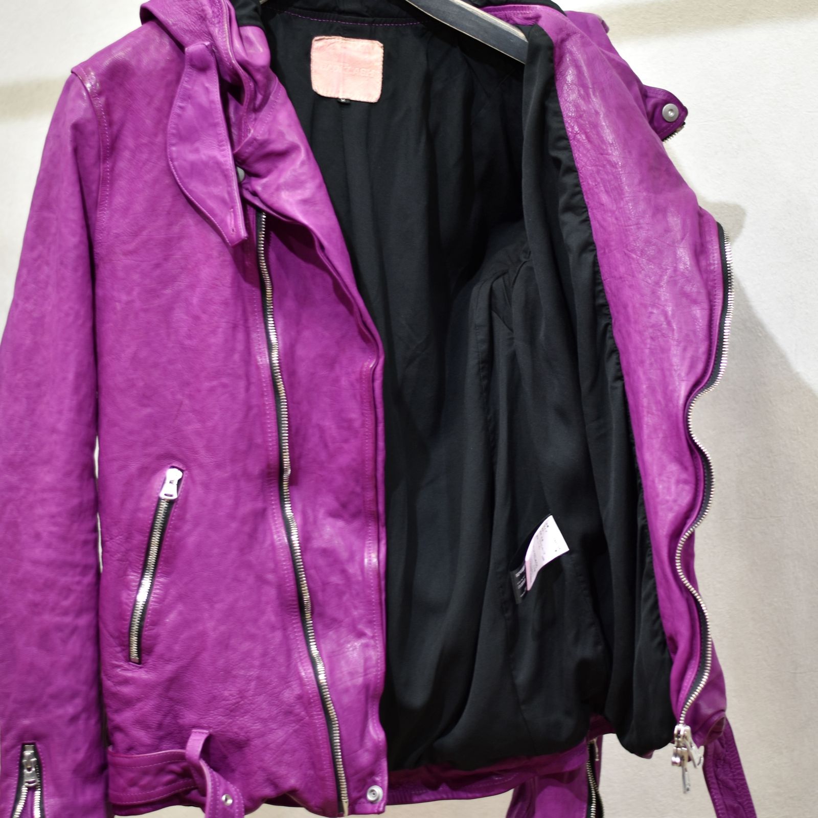 ジャパンカーフ タンニン鞣し 製品洗い加工 フーディライダース (PINK)