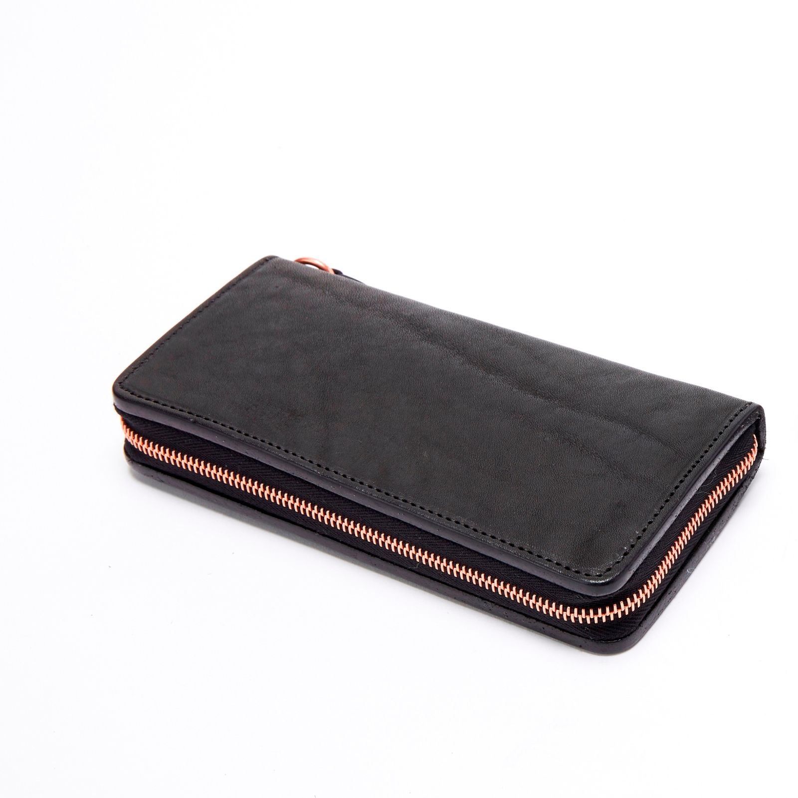 ダブルショルダー製品染め ラウンド財布 （BLACK）