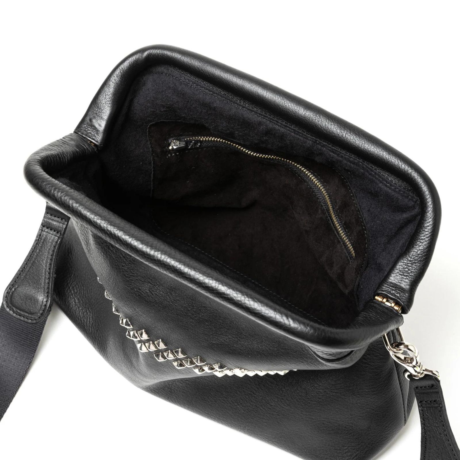 STUDS LEATHER SHOULDER BAG (Black) / スタッズ レザー ショルダーバッグ