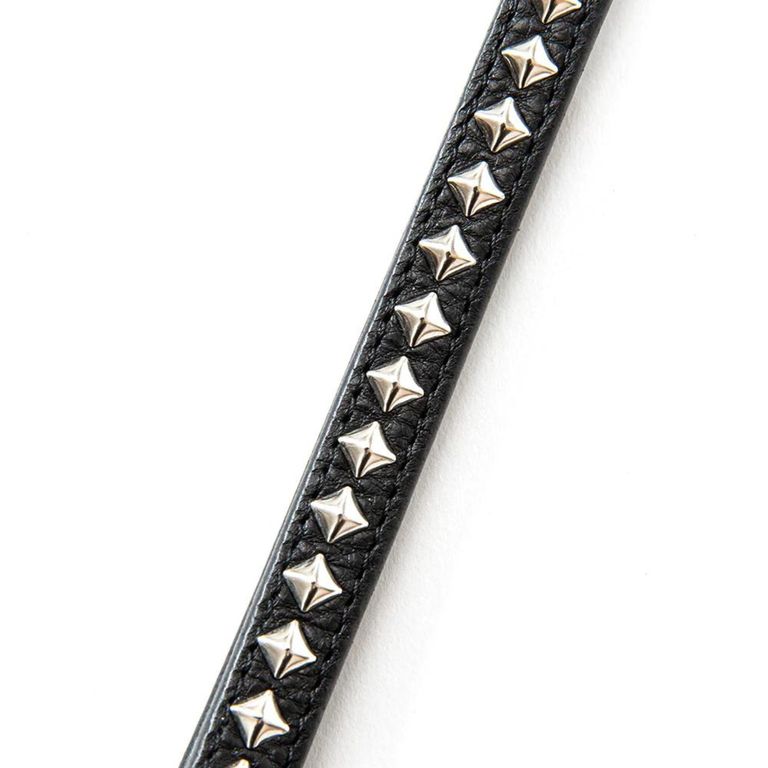 CALEE - STUDS LEATHER WRIST STRAP (Black) / スタッズ レザー リスト