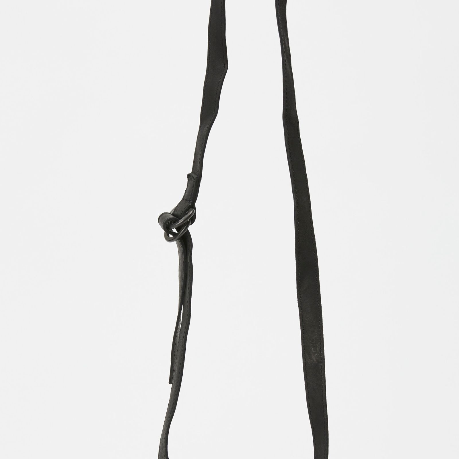 ジャパンダブルショルダー フルタンニン製品染め サコッシュ (BLACK / ブラック) 92-34