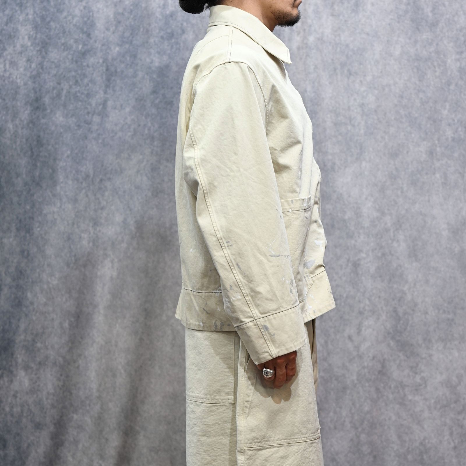 FULL ZIP CHINO BLOUSON (OFF WHITE / オフホワイト) チノブルゾン｜2601013