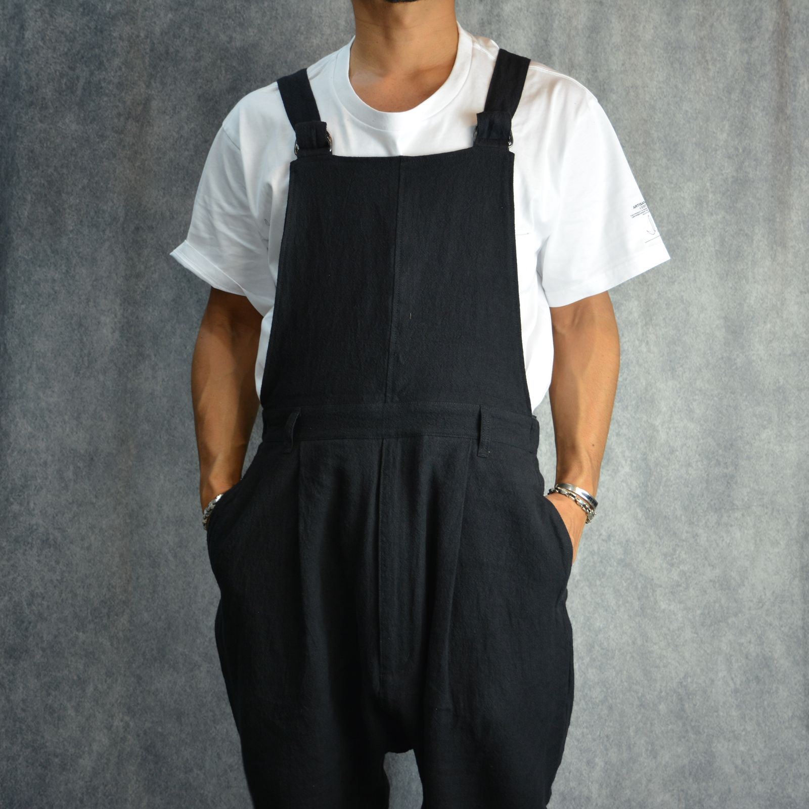 ISAMU KATAYAMA BACKLASH - LINEN OVERALLS （BLACK） / リネン サロペット （ブラック） | chord  online store