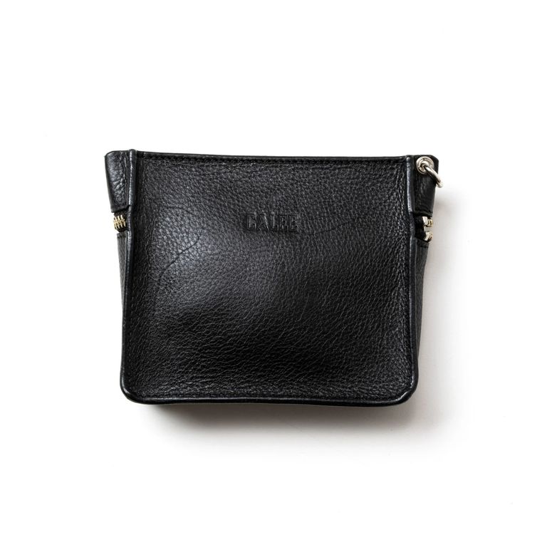 Calee 小物入れケース  レザー CALEE - STUDS LEATHER ZIP POUCH (BLACK) / スタッズ レザー