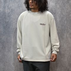 AEROKNOT® CALEE NATINAL LOGO DROP L/S TEE (GRAY)｜機能素材 エアロノット ロングスリーブ Tシャツ｜CL-25AW004