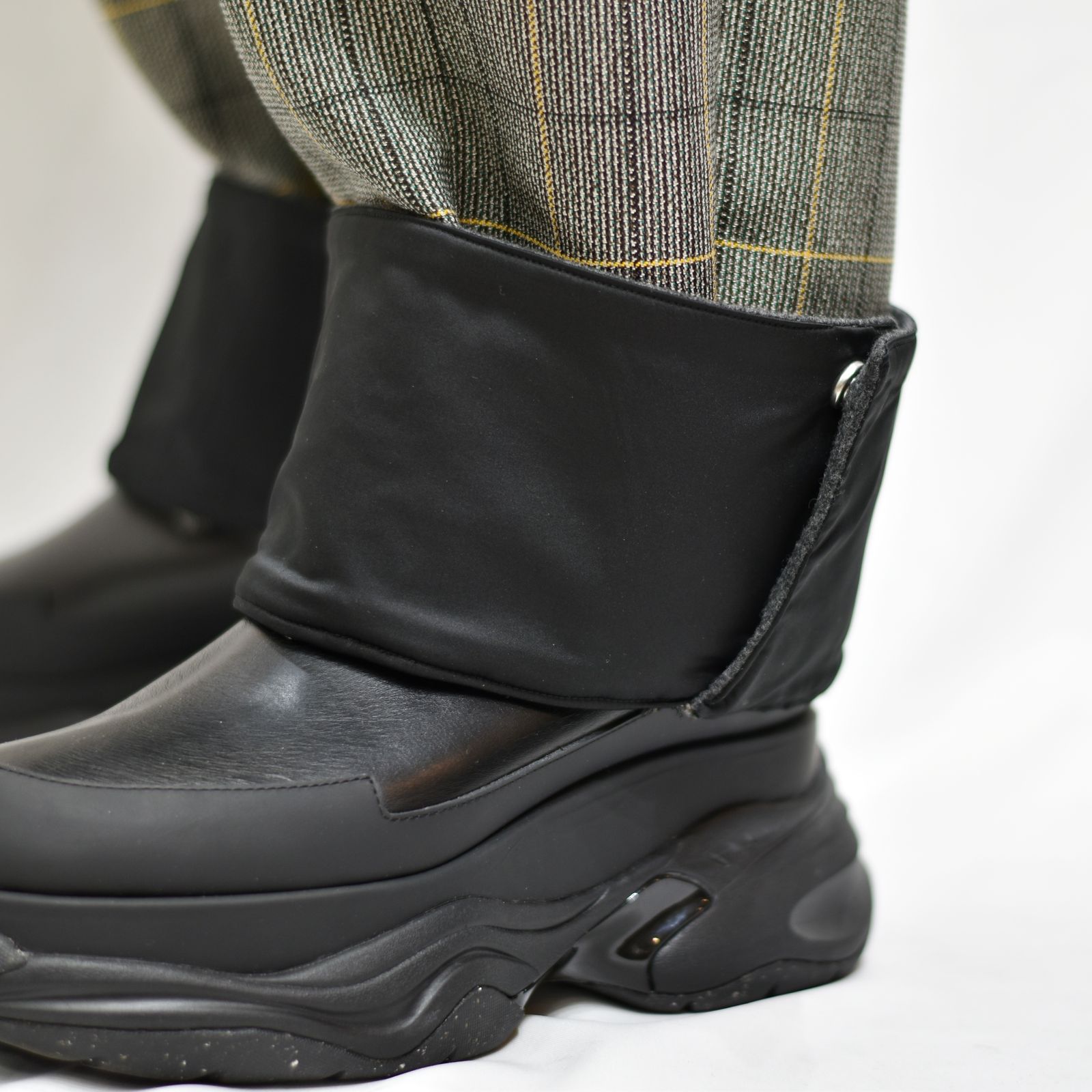 3タックハイウェストカフスワイドパンツ / LB22AW-PT03-VCK (YELLOW TATTERSALL)