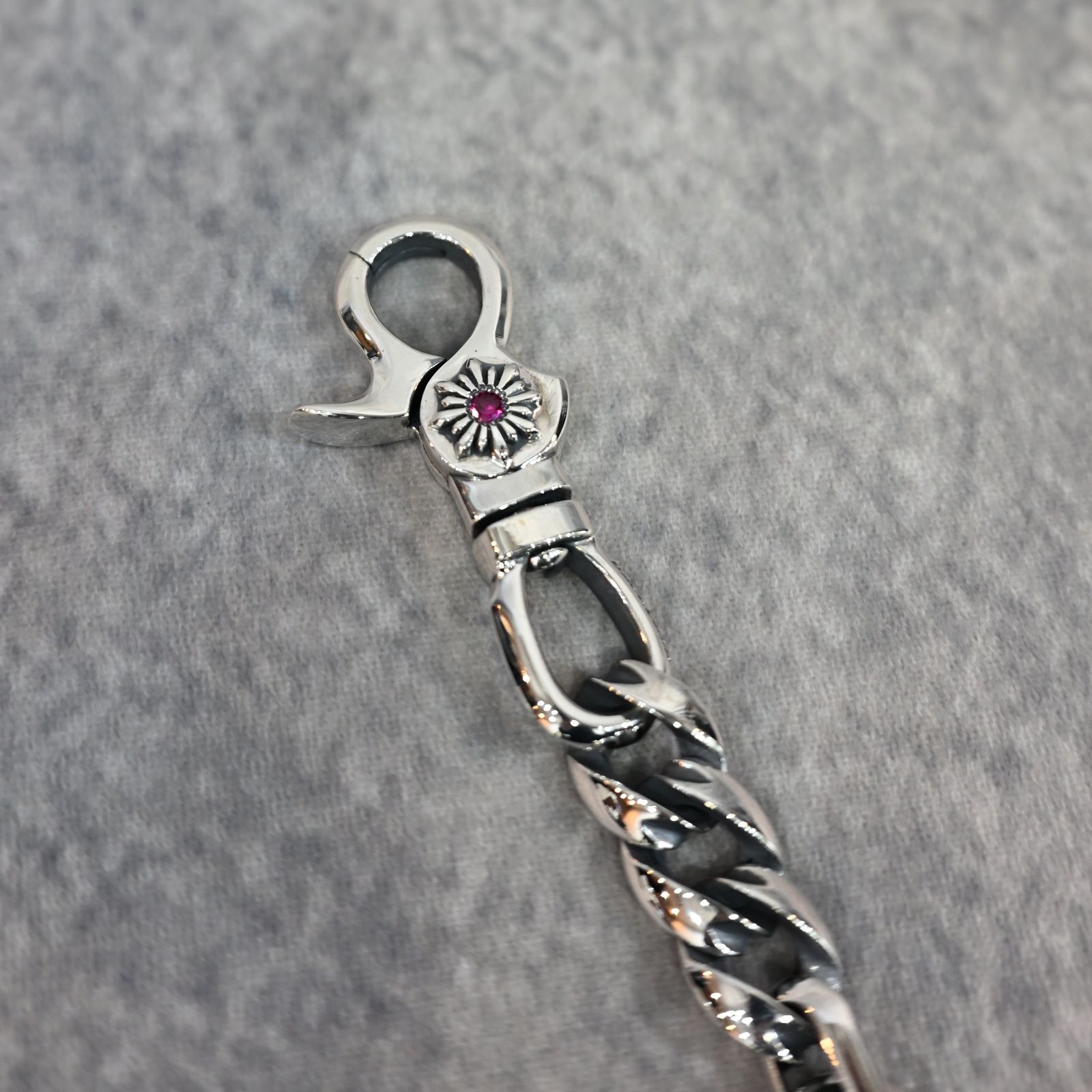シルバー925 + ルビー キーチェーン (SILVER) ｜ 328-11