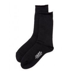 オーガニック糸パイルクルーソックス (ブラック) | TF Organic Heather pile crew socks (Black)