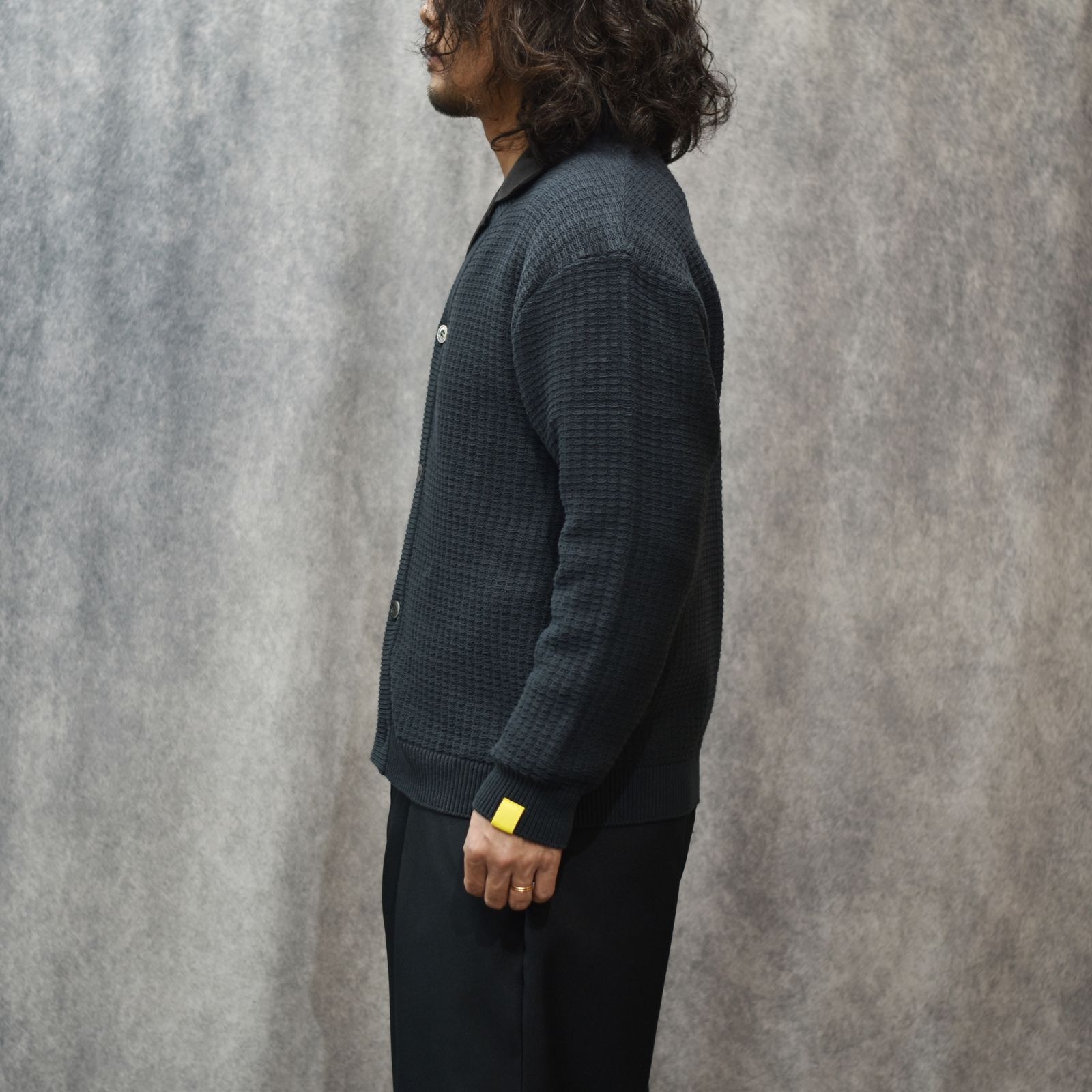 ×EYYA KNIT BIG WAFFLE KNIT CARDIGAN (INK BLACK)｜× エイヤ ワッフル ニット カーディガン｜CL-26SS001EYYA