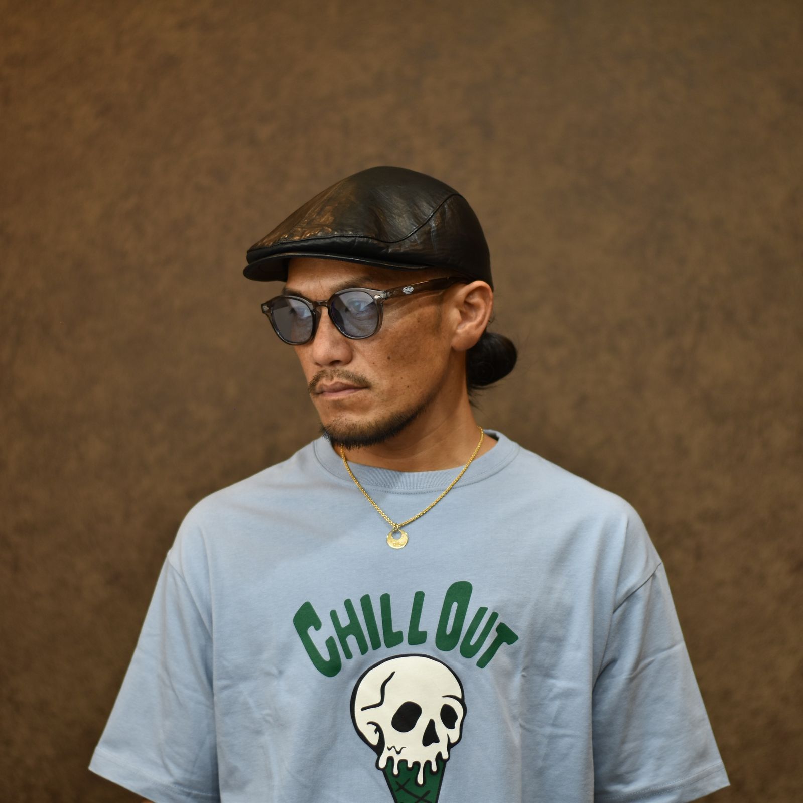 CUTRATE LOGO GLASSES (CLEAR GRAY × BLUE) / カットレイト ロゴ グラシズ