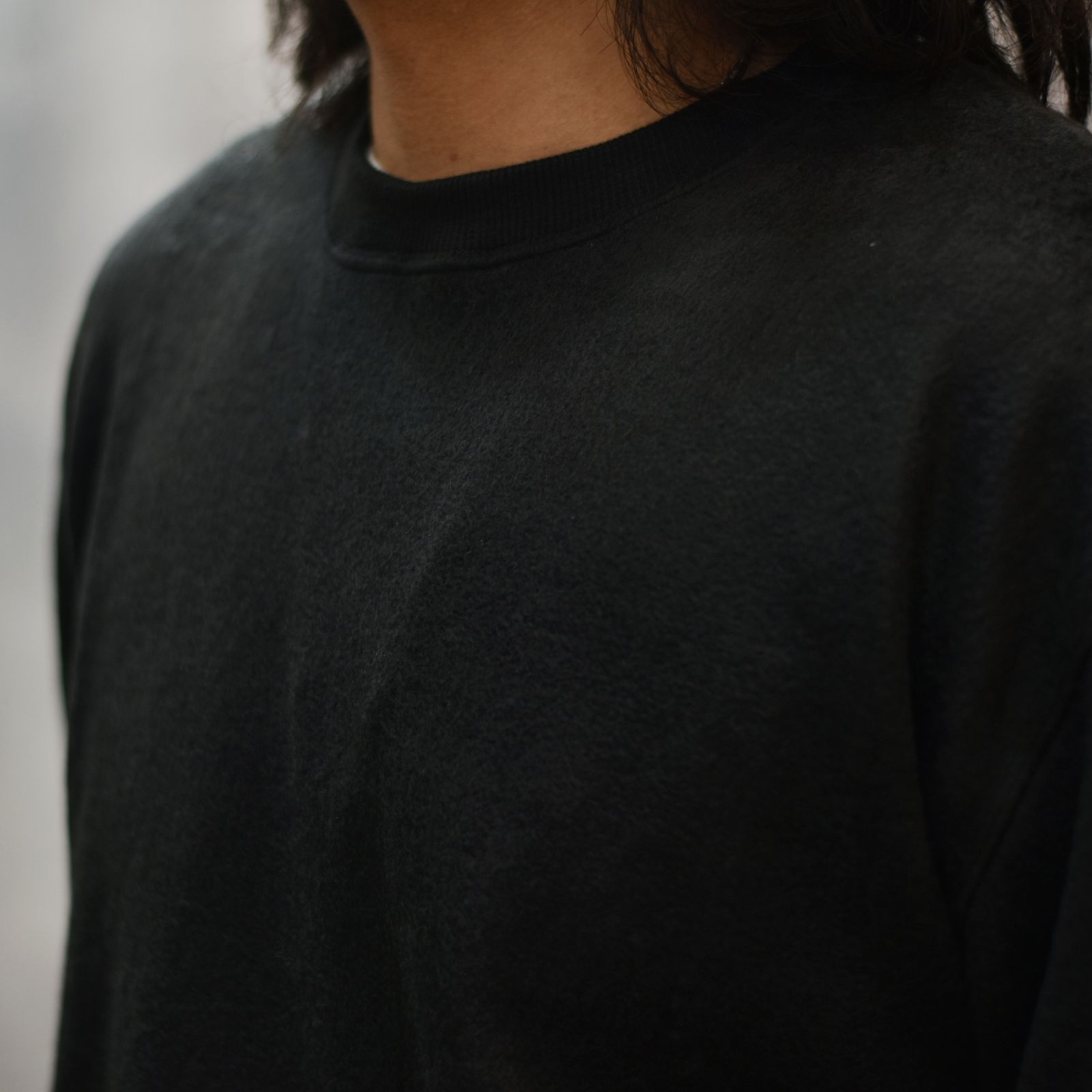 SHAGGY FABRIC CREW NECK SW (BLACK)｜シャギー クルーネック スウェット トレーナー｜CL-25AW036