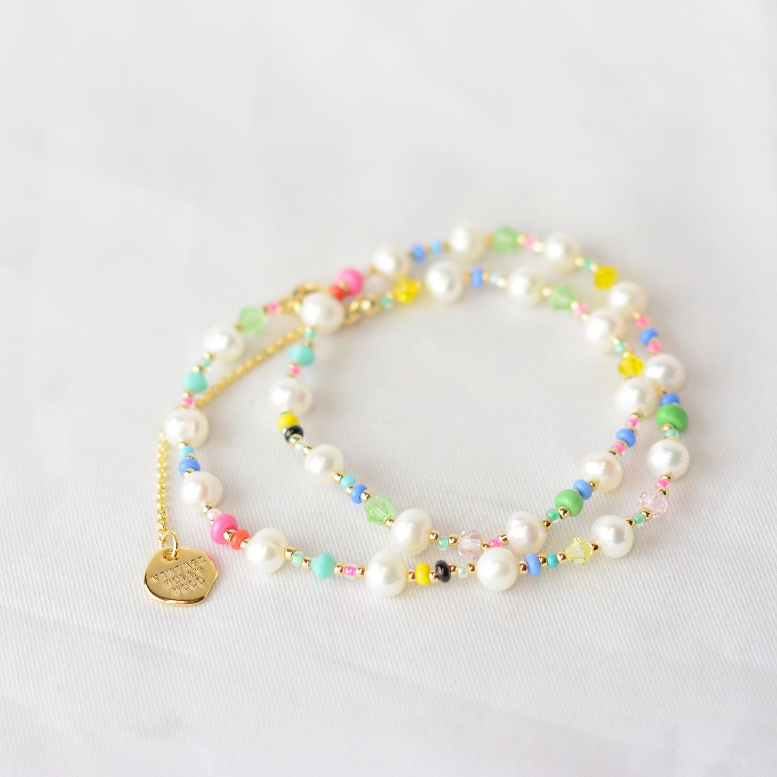 PEARL AND CRYSTAL BEADS NECKLACE (MULTI)