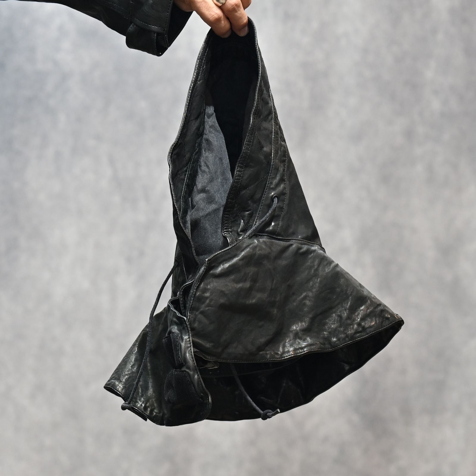 JAPANステア ミモザ鞣し製品染め モッズコート （BLACK）｜2176-01