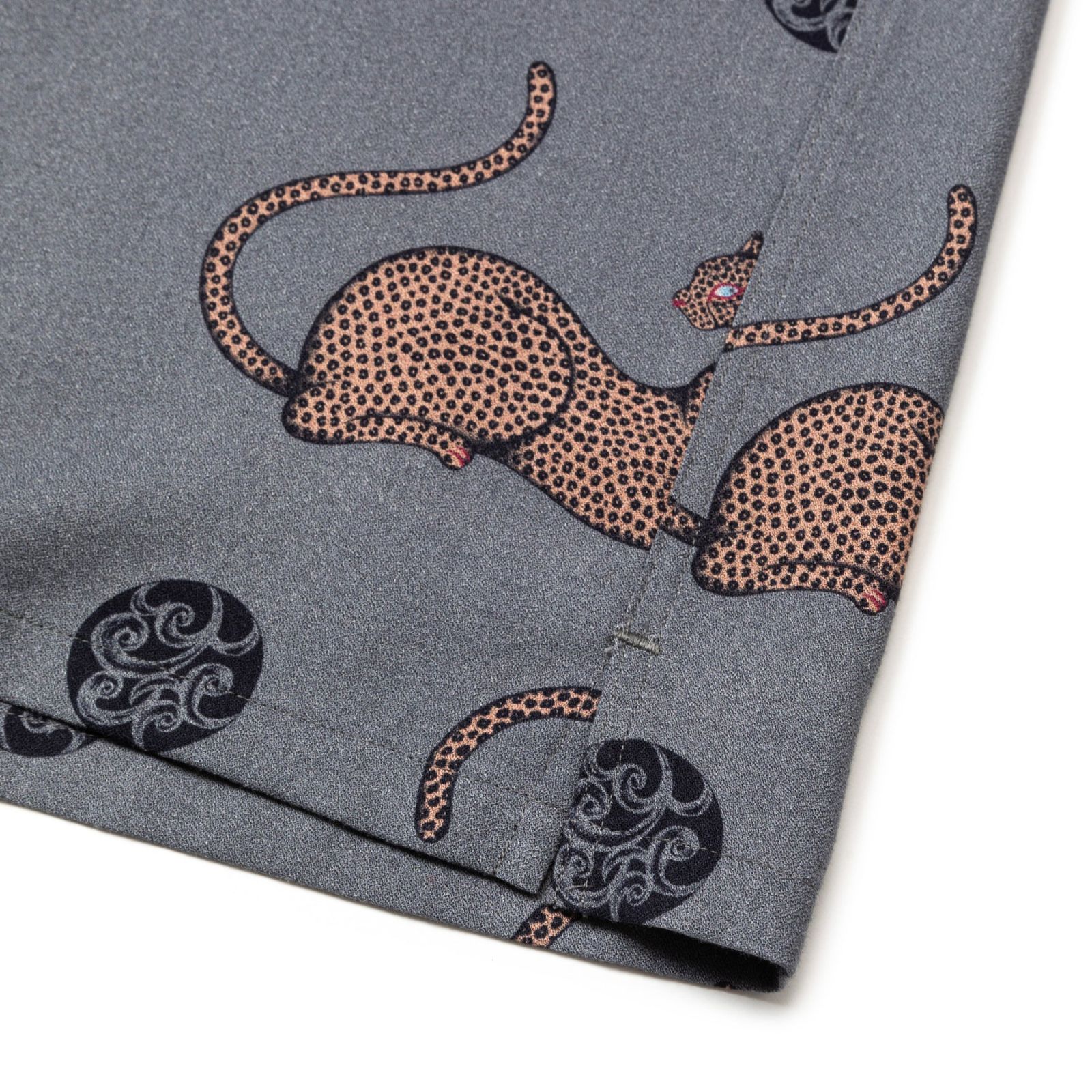 ×MIHO MURAKAMI PANTHER DOT PATTERN SH (CHARCOAL GREEN) / × 村上実帆 パンサー ドット パターン オープンカラーシャツ