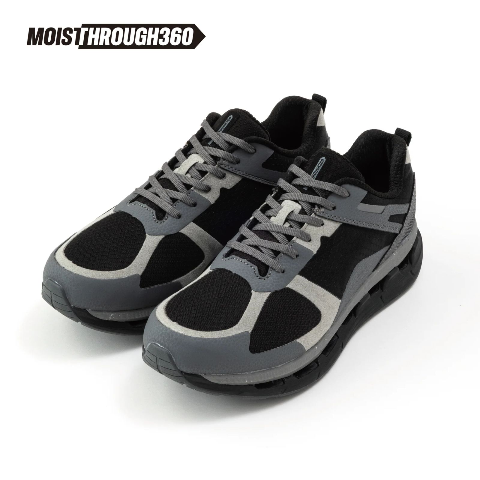 × MOISTHROUGH 360 ＜VENTIRIS＞ (BLACK / GRAY)｜モイスルー360 ＜ヴェンティリス＞ スニーカー｜MS360-CALEE001
