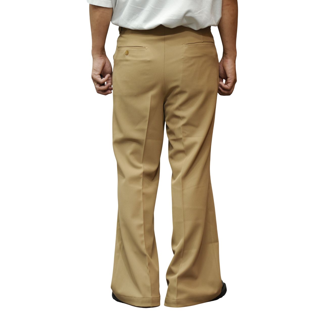 Viscose Twill Flare Trousers "BRASCO" (BEIGE) / フレアパンツ