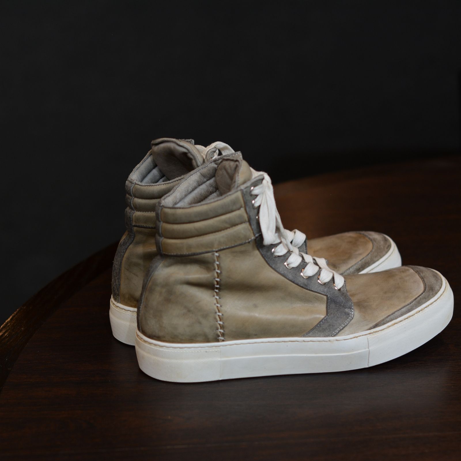 HORSE LEATHER HI CUT BB-1 LINED HI RUBBER SOLES PIECE DYED