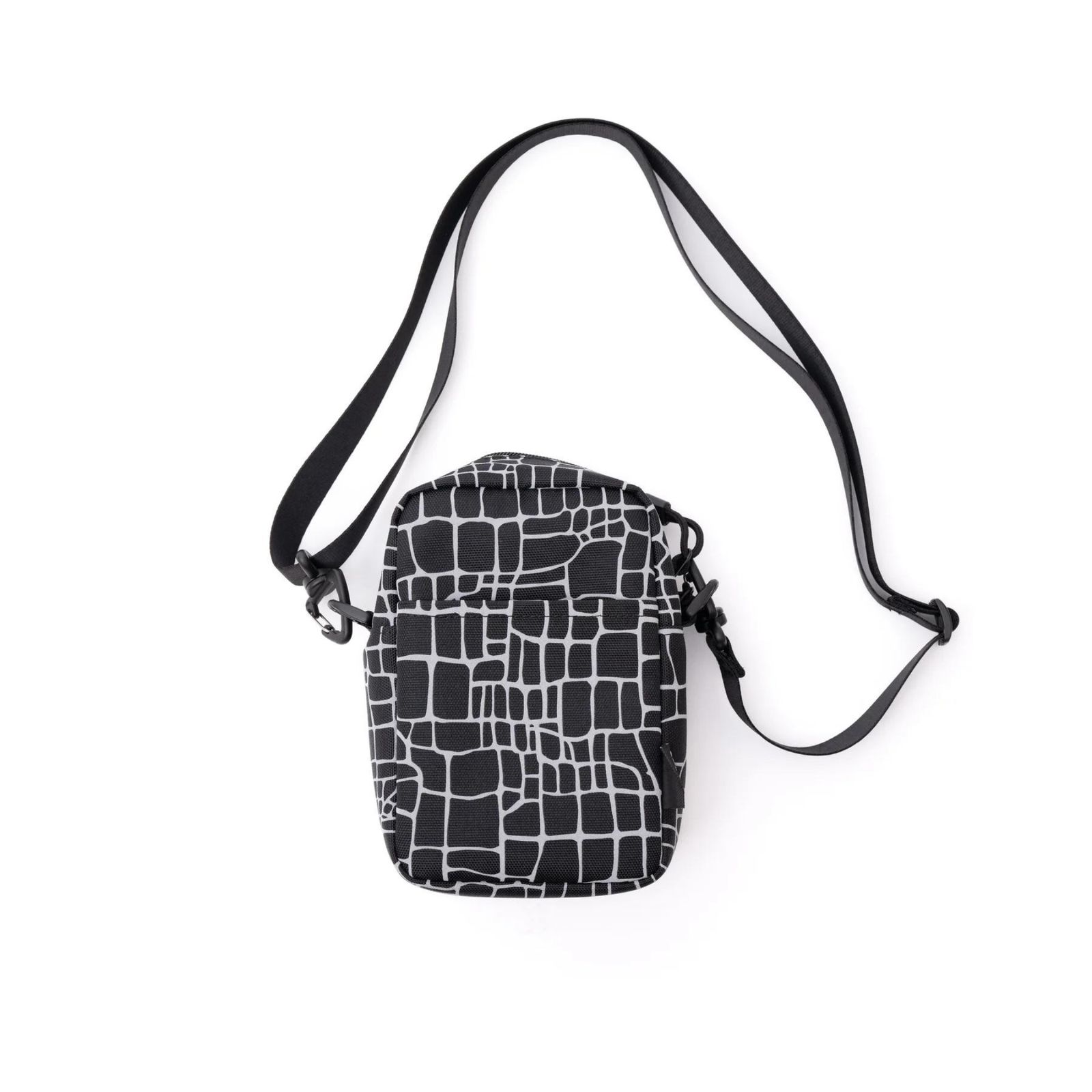 × OVERLAND REFLECTOR SPIDER WEB POUCH BAG (BLACK) / オーバーランド リフレクタープリント ポーチバッグ