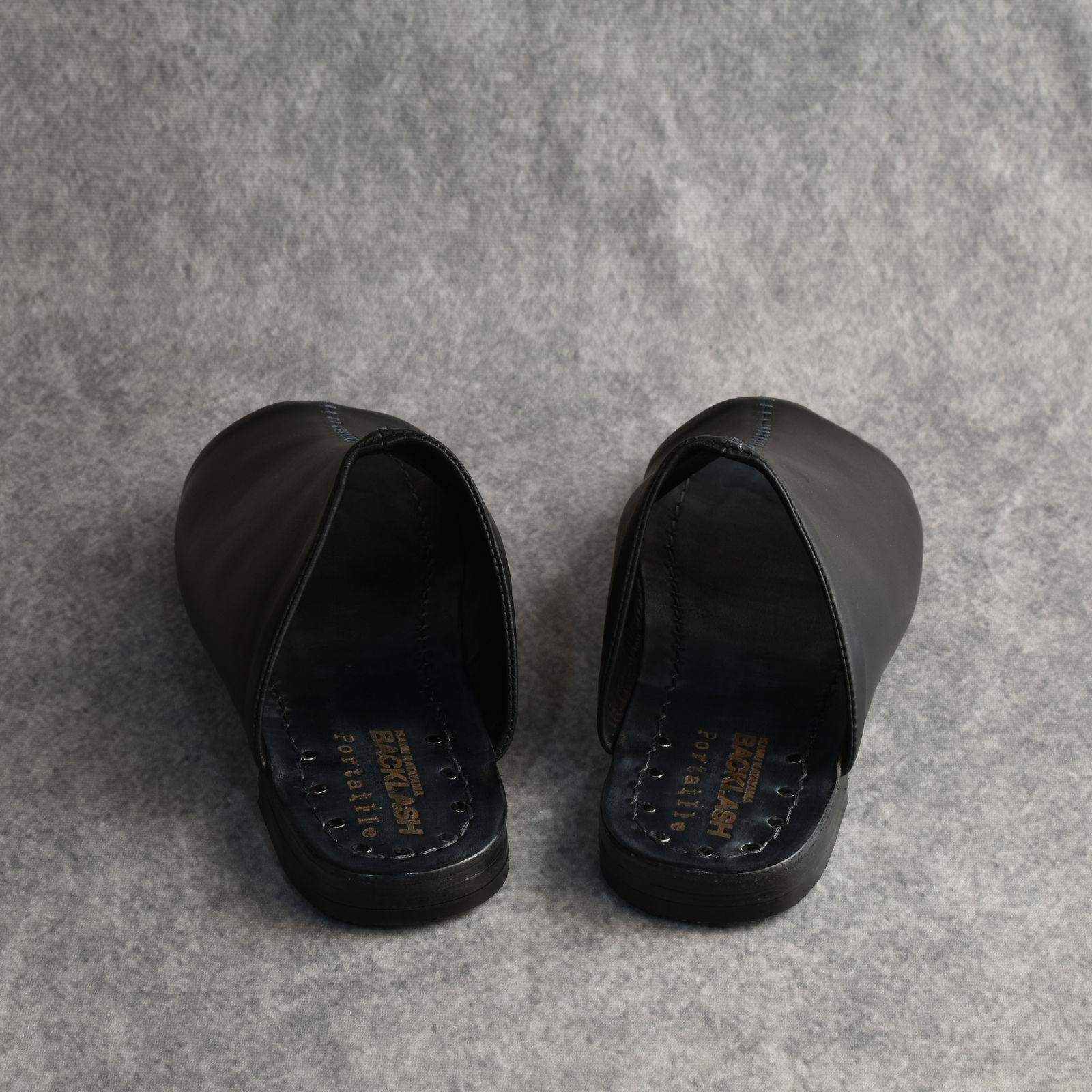 × Portaille GUIDIオイルカーフ サンダル (BLACK /ブラック)