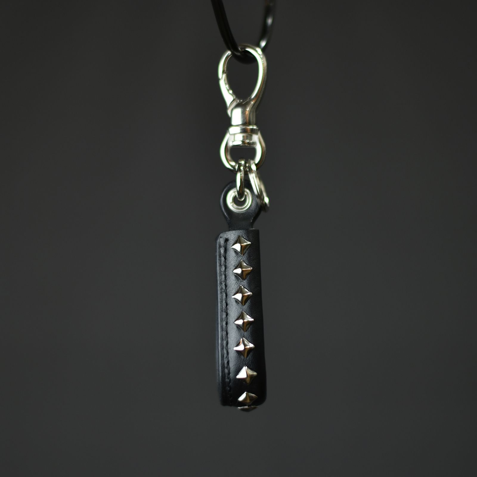 CALEE - STUDS LEATHER ASSORT KEY RING ＜TYPE I＞ D (Black