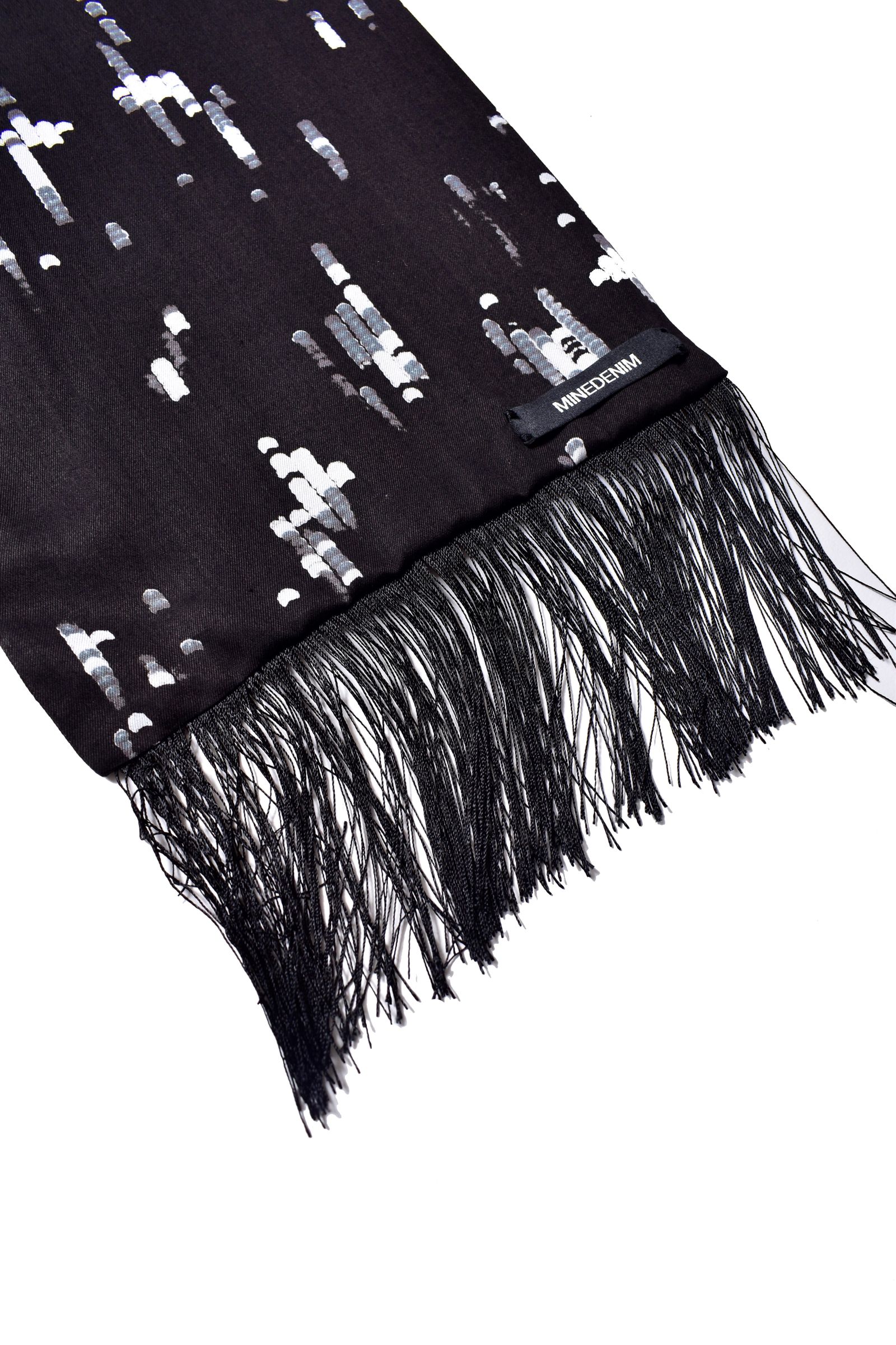 Spangle Print Silk Long Scarf