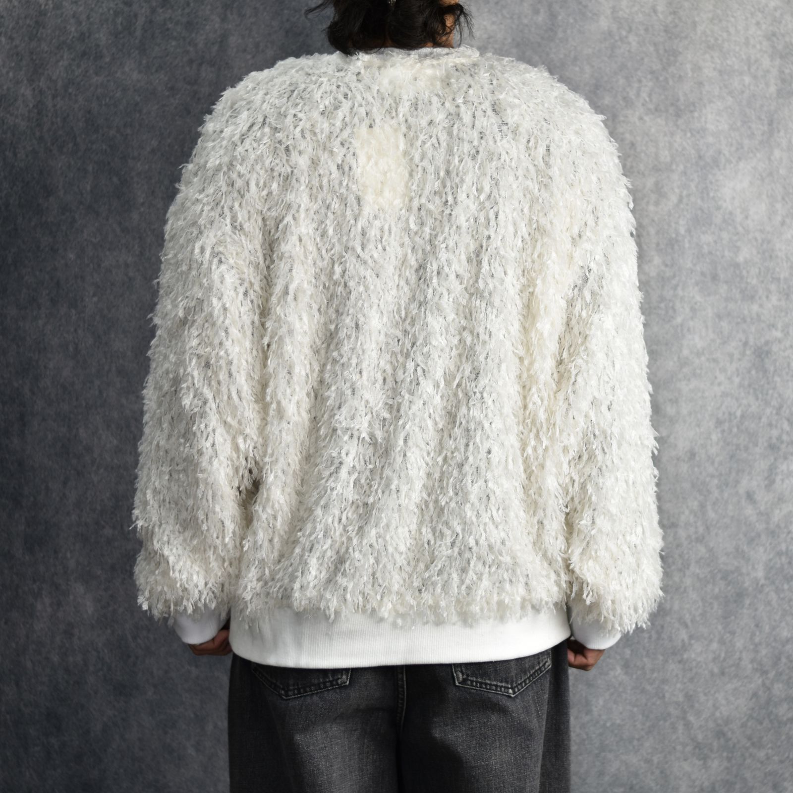 FEATHER KNIT CREWNECK SWEATER (WHT) / シャギーニット クルーネック スウェット