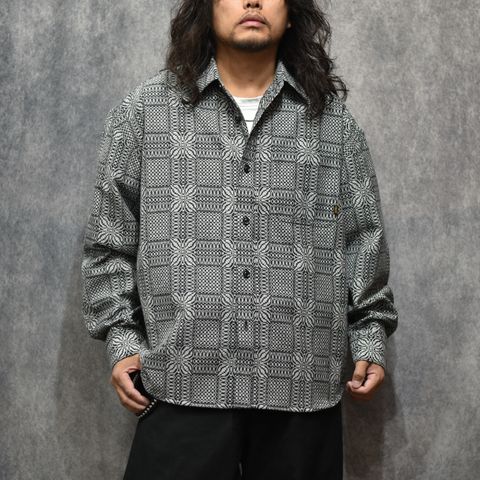 JACQUARD L/S SH (BLACK)｜ジャガード織り 長袖シャツ｜CL-26AWJQ004