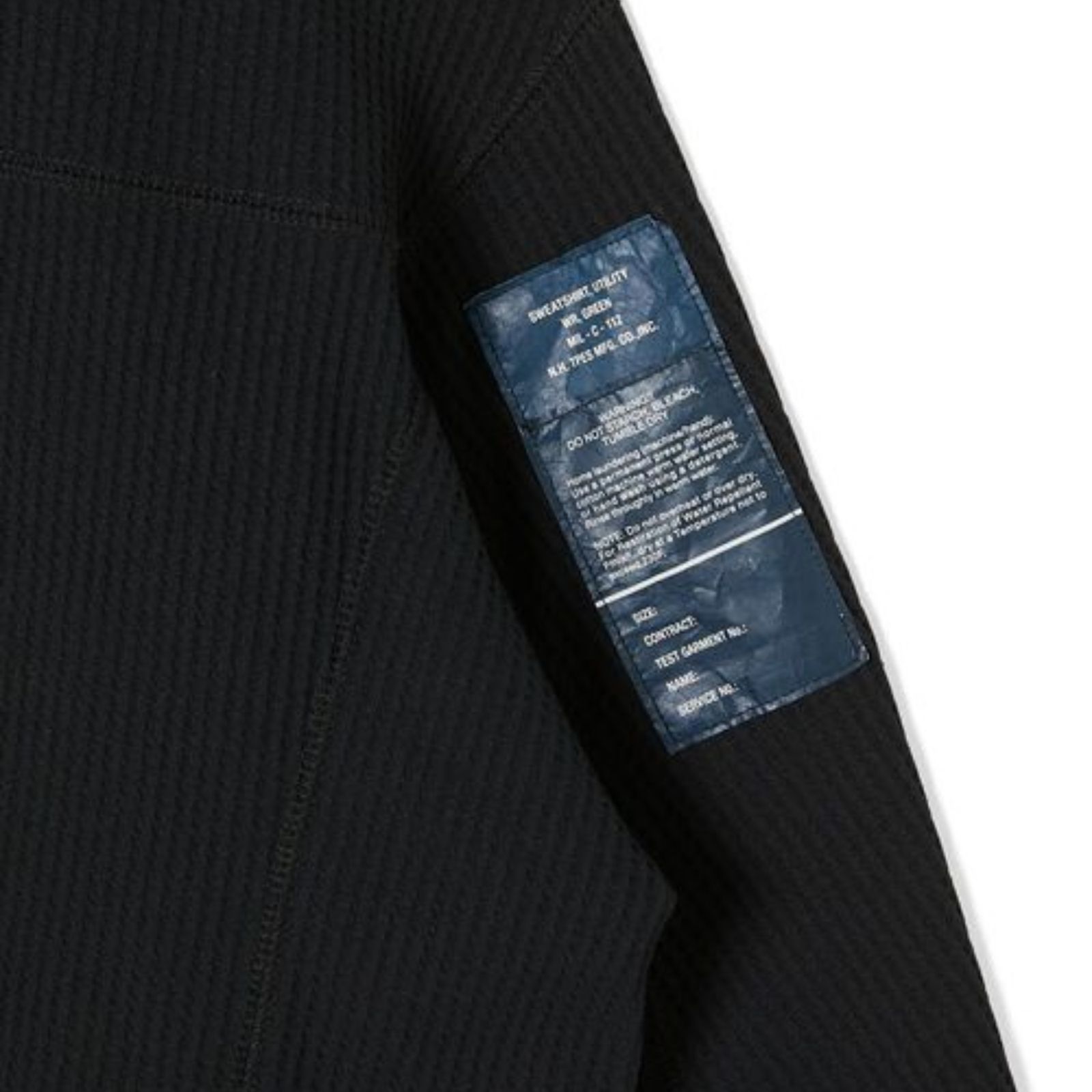 EXCHANGE SERVICE TOPS T-SHIRT （BLACK）｜ワッフル ロングスリーブ｜9252-CS04-012