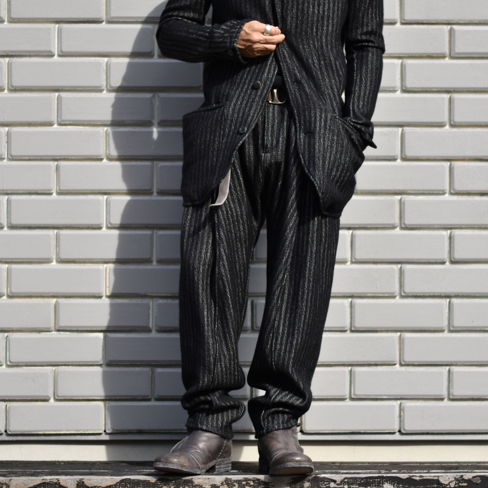 WOOL COTTON PANTS 2TUCK UNLINED BP-1