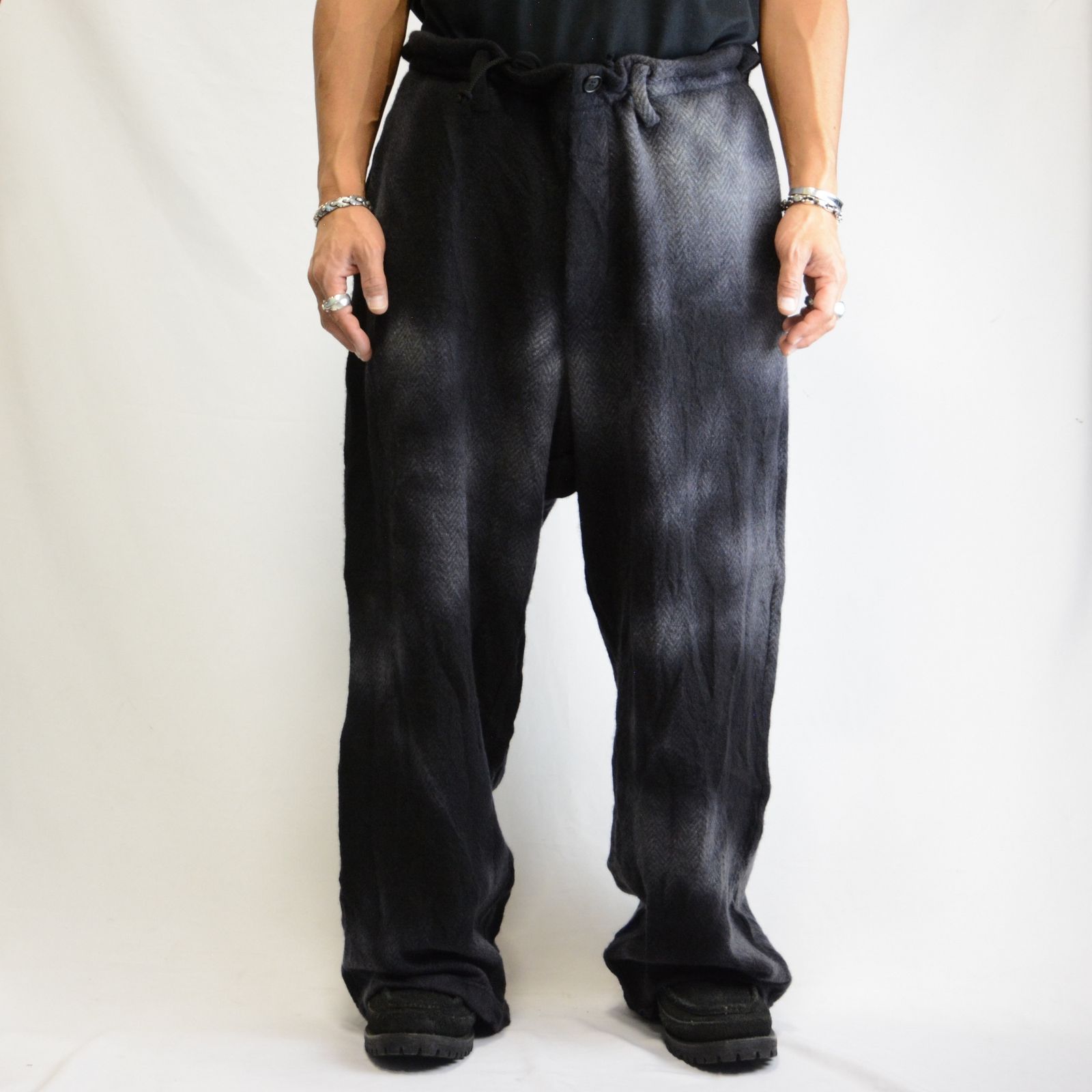 yohji yamamoto - 1/12 SEANA HERRINGBONE PANTS (BROWN