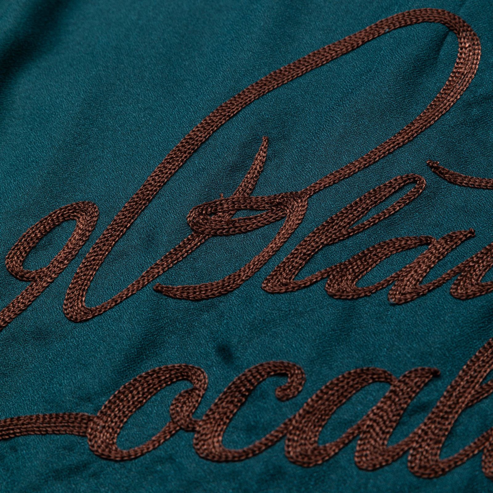 EMBROIDERY "BLATANT LOCALISM" OPEN COLLAR SH (GREEN) / オープンカラーシャツ