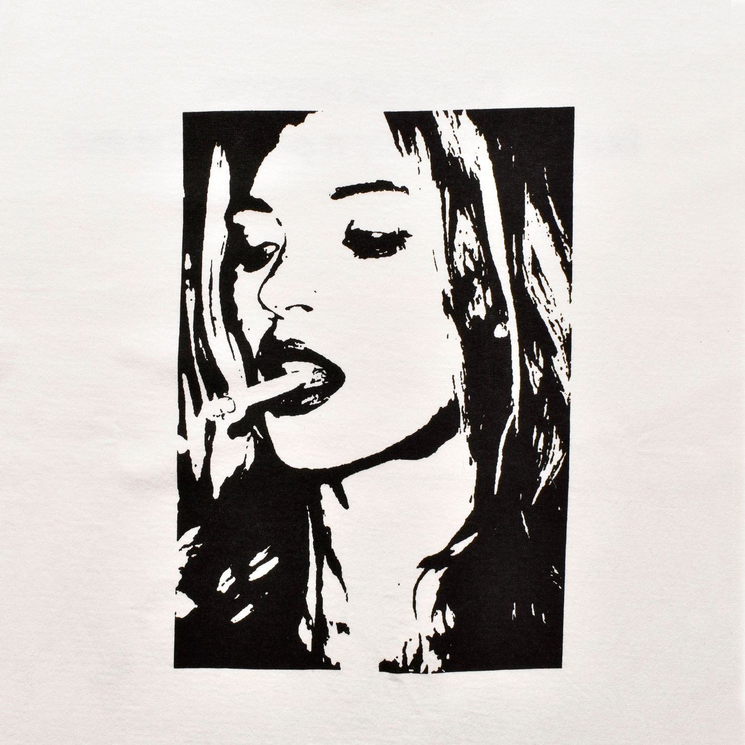 Monochrome Two tone Face Crewneck T-SH （WHT） / プリント Tシャツ （ホワイト） 2504-4002