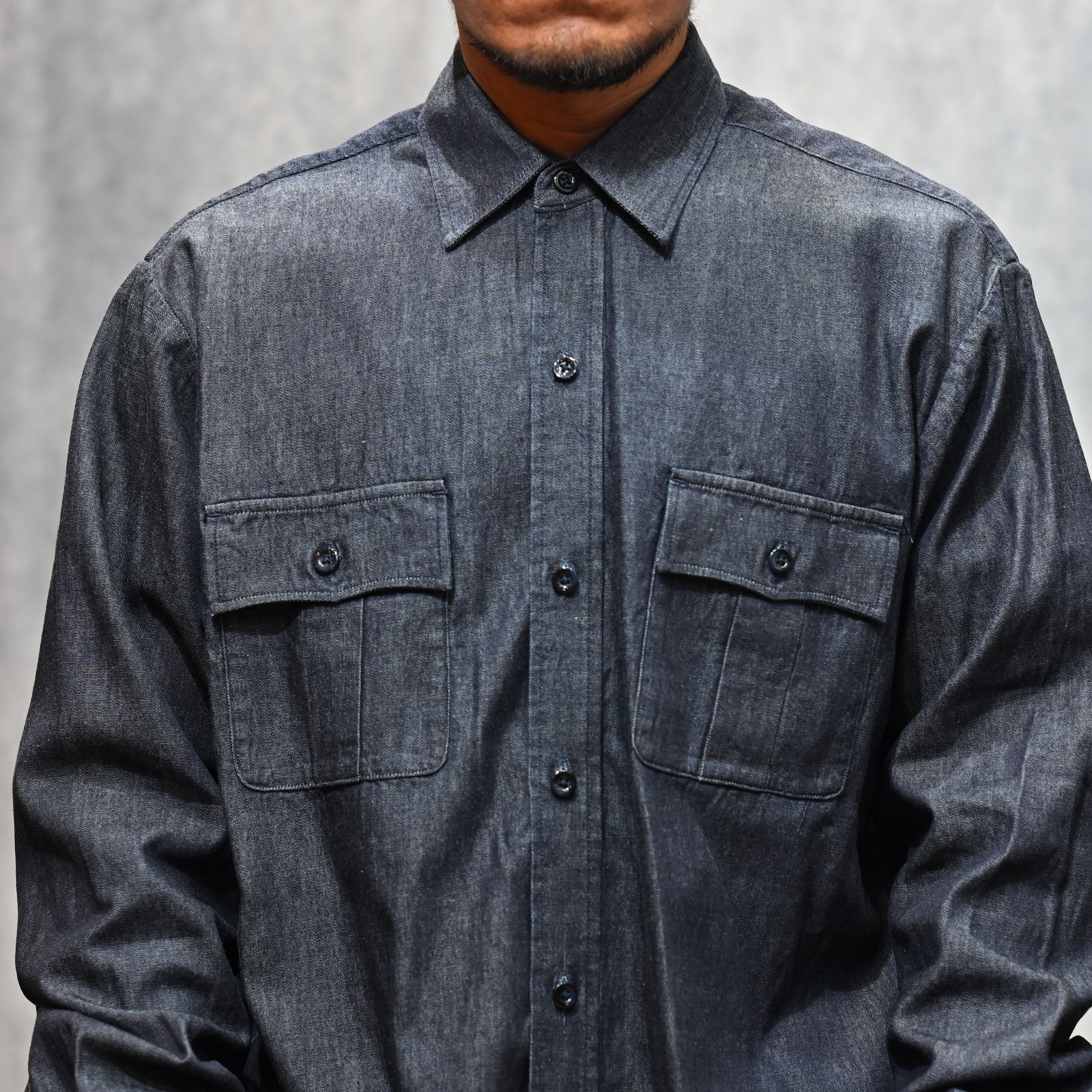 Denim Military SH （OWS） / デニムシャツ （インディゴ）｜2509-5001