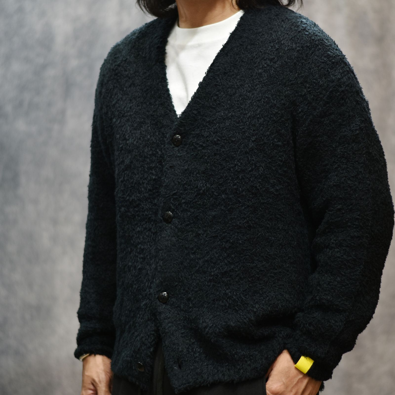 × EYYA KNIT C/F CARDIGAN (BLACK)｜× エイヤ コットンフリース カーディガン｜CL-25AW001EYYA