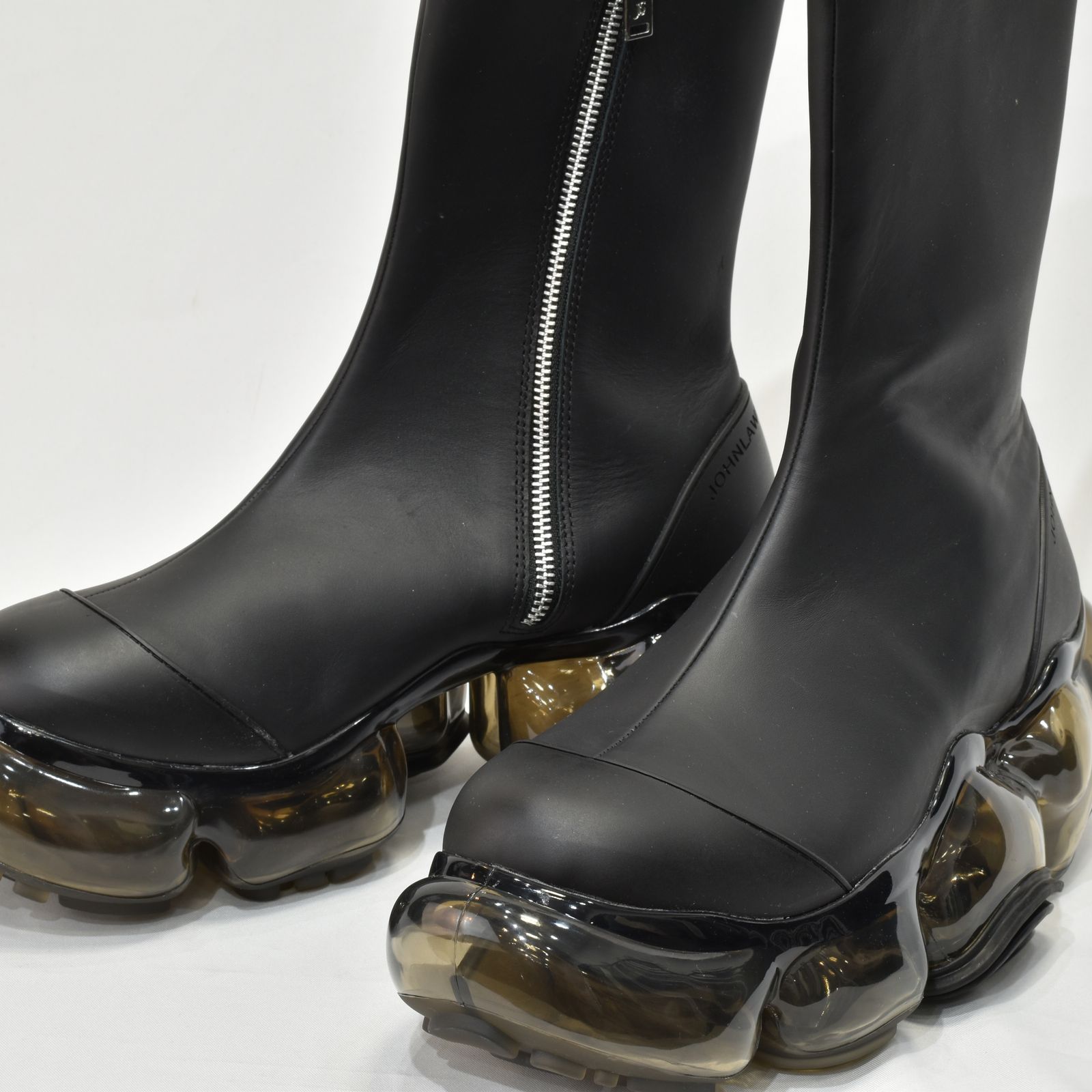 JLS × grounds" moopie leather boots