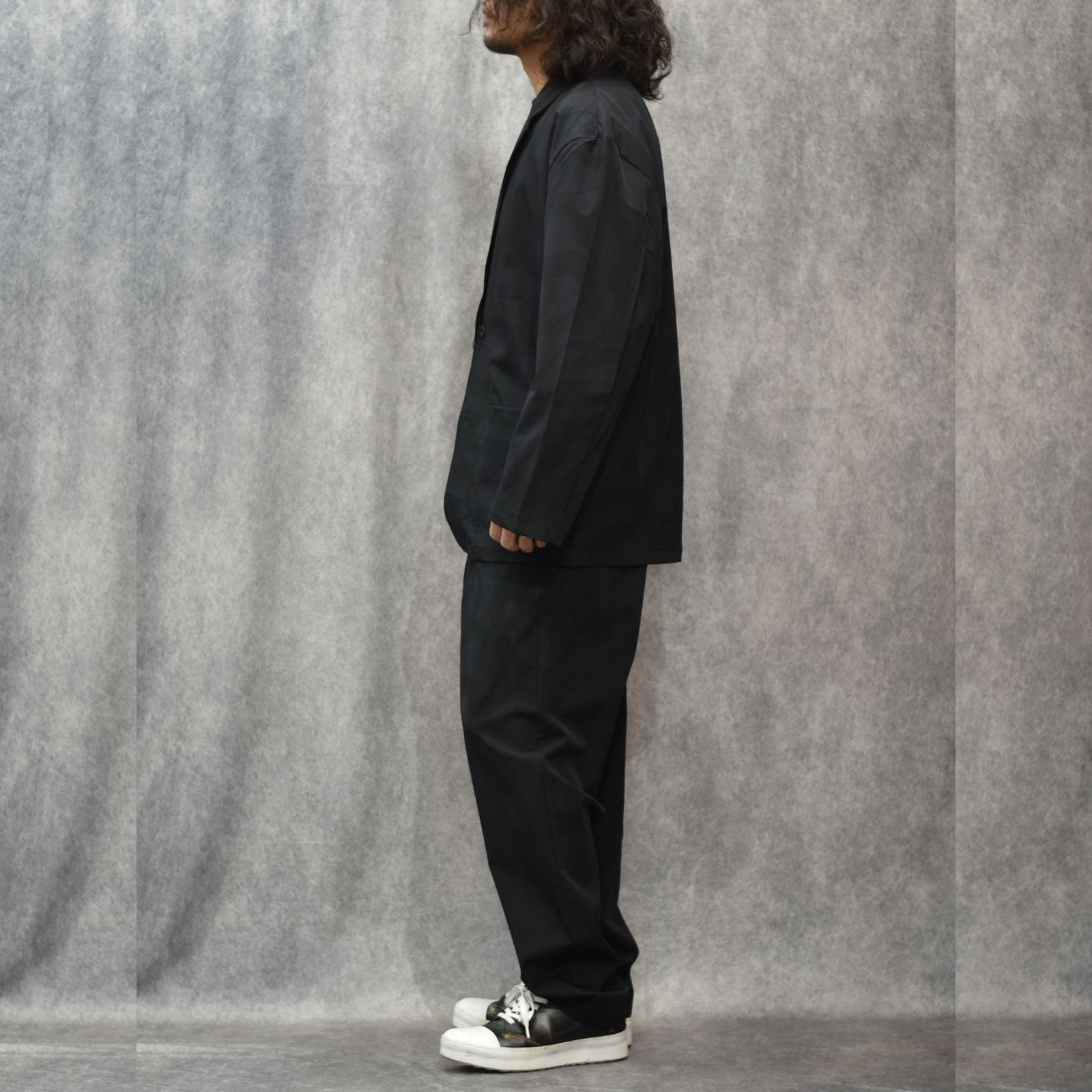 × OVYS SNAKE PATTERN NYLON T/T JACKET & PANTS (BLACK)｜× オーヴィーズ 蛇柄 ナイロン セットアップ｜ov-ls-jkpt-0001