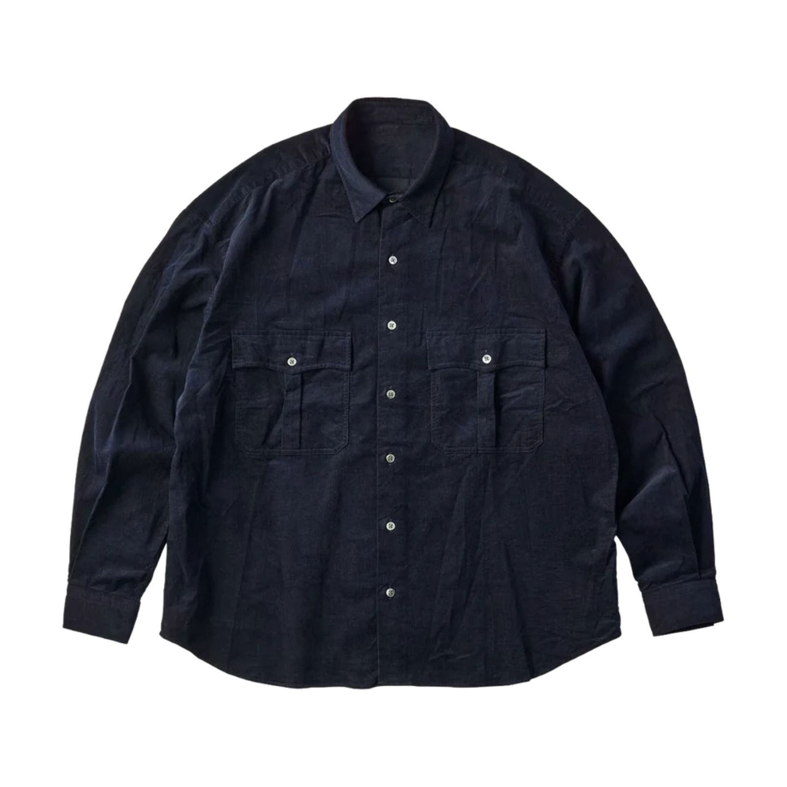 ROLL UP ORGANIC CORDUROY SHIRT (NAVY)|コーデュロイシャツ (ネイビー) PC-016-3685-41