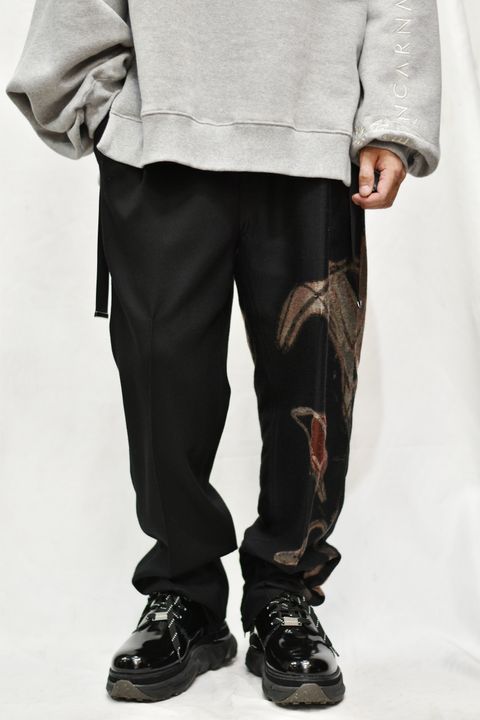1タックストレートトラウザー / LB21FW-PT01-JQ (BLACK×CANNA)