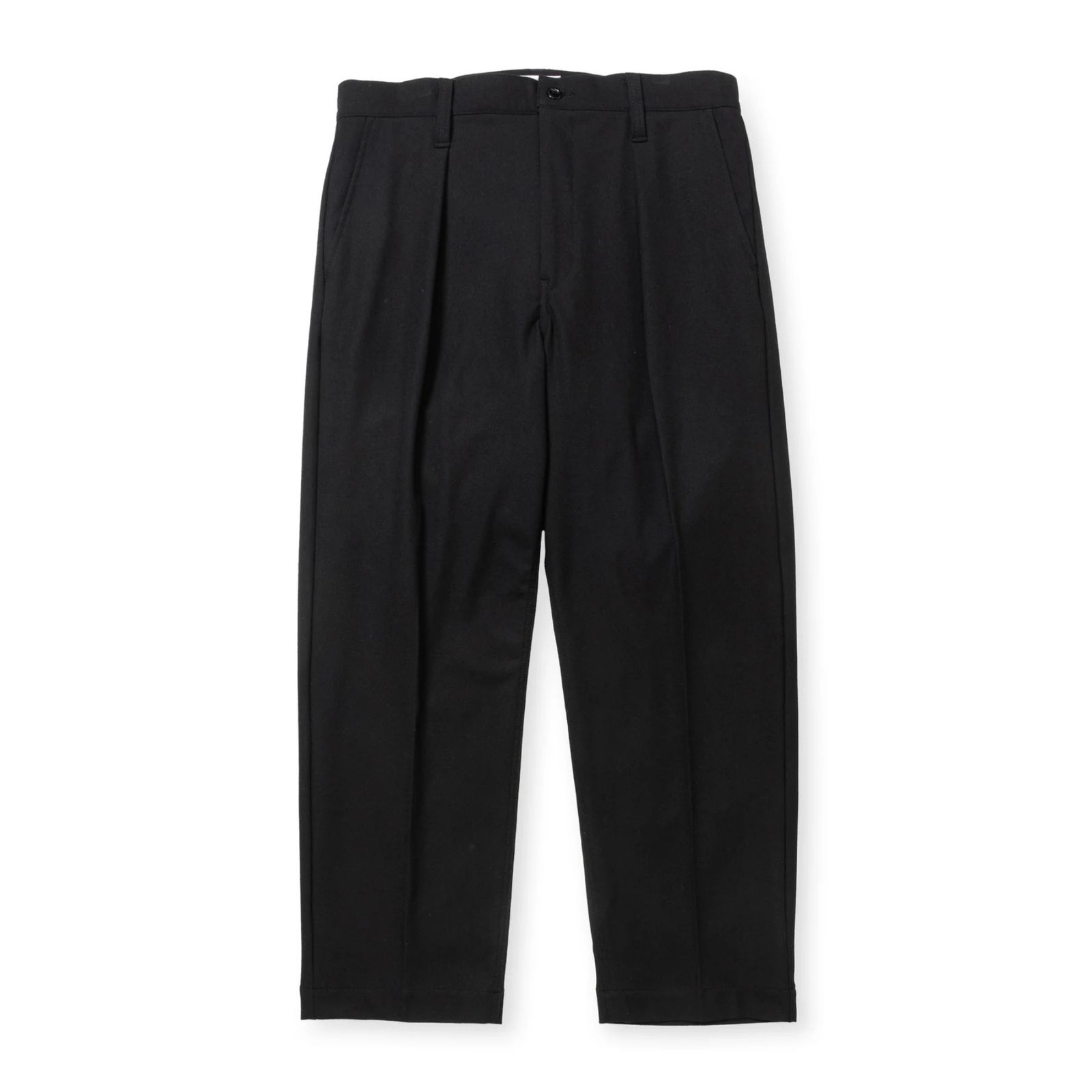 THERMOLITE TWILL TUCK WIDE SLACKS (BLACK) / サーモライト ツイル 1タック ワイドスラックス